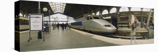 Bullet Train at a Railroad Station, Paris, France-null-Stretched Canvas