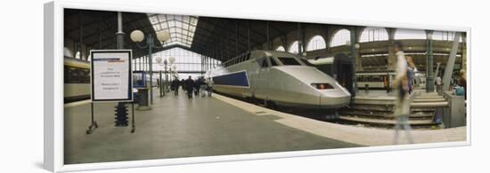 Bullet Train at a Railroad Station, Paris, France-null-Framed Photographic Print