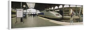 Bullet Train at a Railroad Station, Paris, France-null-Framed Photographic Print