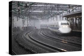 Bullet Train at Shin-Osaka Station, Osaka, Kansai, Japan, Asia-Stuart Black-Stretched Canvas