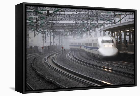 Bullet Train at Shin-Osaka Station, Osaka, Kansai, Japan, Asia-Stuart Black-Framed Stretched Canvas