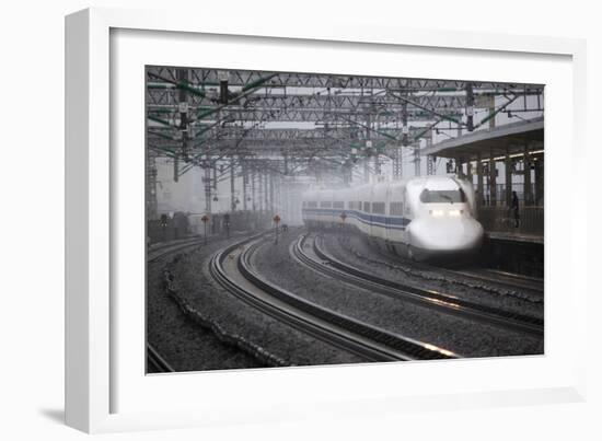 Bullet Train at Shin-Osaka Station, Osaka, Kansai, Japan, Asia-Stuart Black-Framed Photographic Print