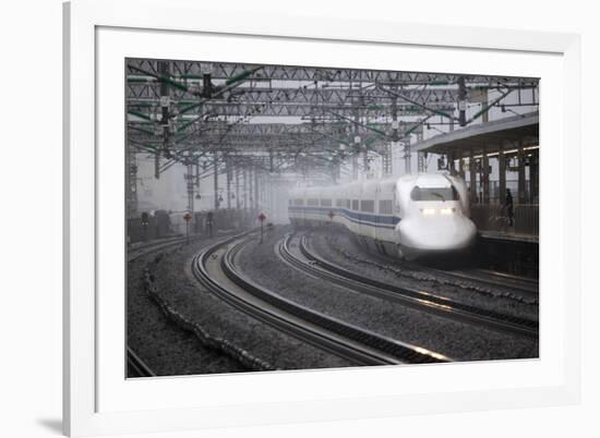 Bullet Train at Shin-Osaka Station, Osaka, Kansai, Japan, Asia-Stuart Black-Framed Photographic Print