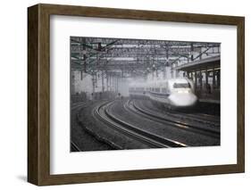 Bullet Train at Shin-Osaka Station, Osaka, Kansai, Japan, Asia-Stuart Black-Framed Photographic Print