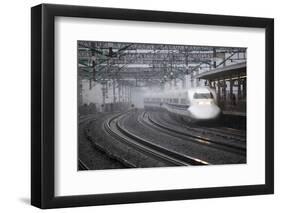 Bullet Train at Shin-Osaka Station, Osaka, Kansai, Japan, Asia-Stuart Black-Framed Photographic Print