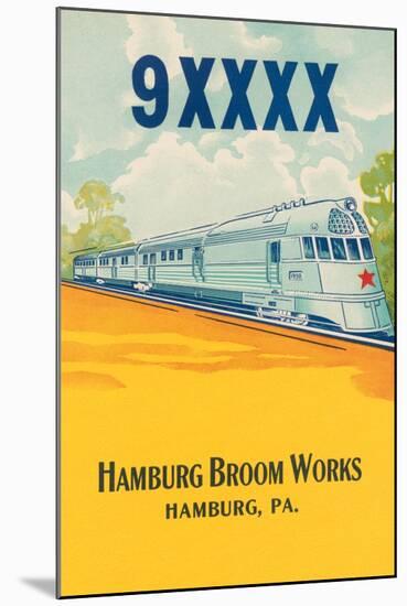 Bullet Train Broom Label-null-Mounted Art Print