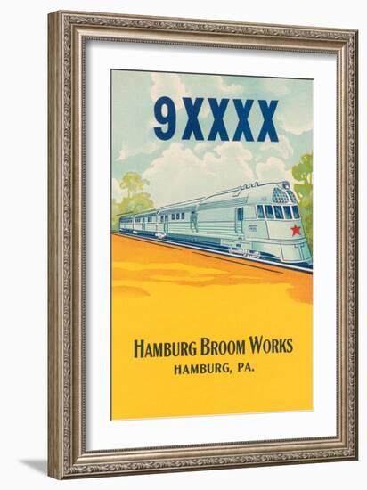 Bullet Train Broom Label-null-Framed Art Print