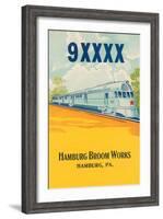 Bullet Train Broom Label-null-Framed Art Print