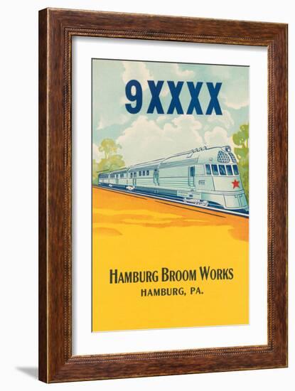 Bullet Train Broom Label-null-Framed Art Print