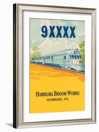 Bullet Train Broom Label-null-Framed Art Print