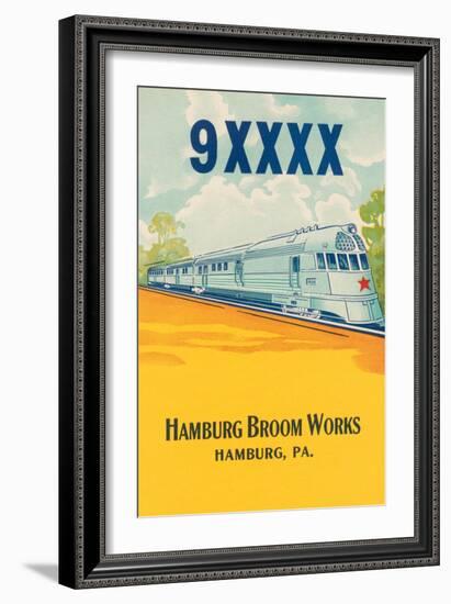 Bullet Train Broom Label-null-Framed Art Print