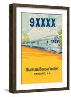 Bullet Train Broom Label-null-Framed Art Print