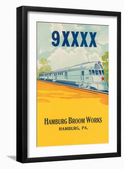 Bullet Train Broom Label-null-Framed Art Print