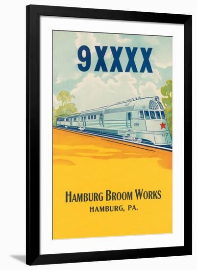 Bullet Train Broom Label-null-Framed Art Print