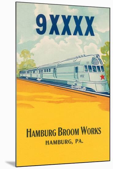 Bullet Train Broom Label-null-Mounted Art Print