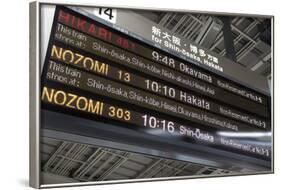 Bullet Train Departure Board, Kyoto, Japan-Stuart Black-Framed Photographic Print