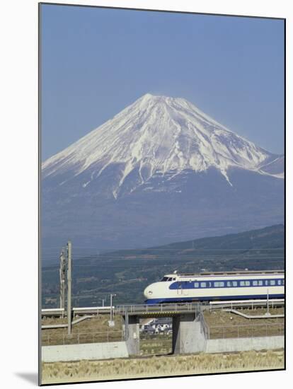 Bullet Train, Mount Fuji, Japan-null-Mounted Premium Photographic Print
