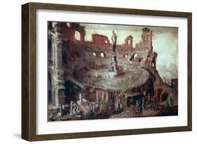 Bullfight a L'Antique, 1552-Maerten van Heemskerck-Framed Giclee Print