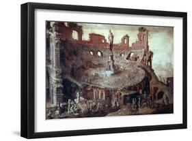 Bullfight a L'Antique, 1552-Maerten van Heemskerck-Framed Giclee Print