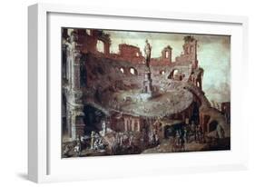 Bullfight a L'Antique, 1552-Maerten van Heemskerck-Framed Giclee Print