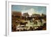 Bullfight in a Village, 1815-1819-Francisco de Goya-Framed Giclee Print