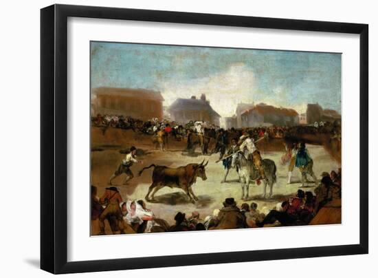 Bullfight in a Village, 1815-1819-Francisco de Goya-Framed Giclee Print