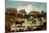 Bullfight in a Village, 1815-1819-Francisco de Goya-Mounted Giclee Print