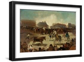 Bullfight in a Village-Francisco de Goya-Framed Giclee Print