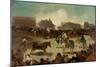 Bullfight in a Village-Francisco de Goya-Mounted Giclee Print