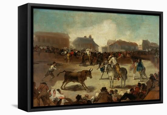 Bullfight in a Village-Francisco de Goya-Framed Stretched Canvas