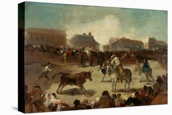 Bullfight in a Village-Francisco de Goya-Stretched Canvas