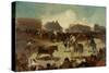 Bullfight in a Village-Francisco de Goya-Stretched Canvas