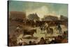 Bullfight in a Village-Francisco de Goya-Stretched Canvas