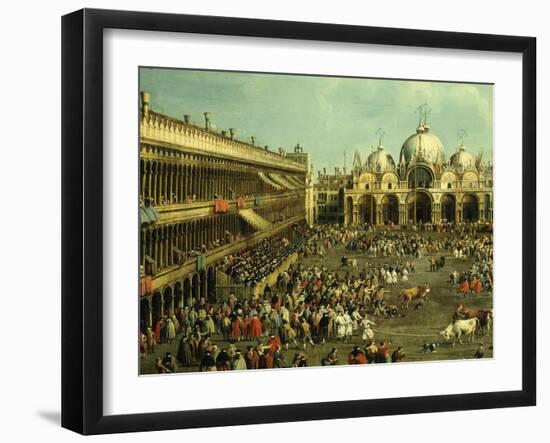 Bullfight in St Mark's Square, Venice, Italy, by Canaletto and Giovanni Battista Cimaroli-Canaletto-Framed Giclee Print