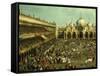 Bullfight in St Mark's Square, Venice, Italy, by Canaletto and Giovanni Battista Cimaroli-Canaletto-Framed Stretched Canvas