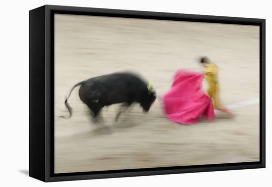 Bullfight in the Plaza De Toros Monumental De Las Ventas-Jon Hicks-Framed Stretched Canvas