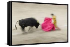 Bullfight in the Plaza De Toros Monumental De Las Ventas-Jon Hicks-Framed Stretched Canvas