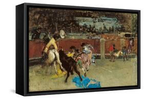 Bullfight. Wounded Picador-Marià Fortuny-Framed Stretched Canvas