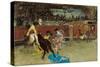 Bullfight. Wounded Picador-Marià Fortuny-Stretched Canvas