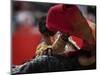 Bullfighte Performs During a Bullfight at the Monumental Bullring in Barcelona-null-Mounted Photographic Print