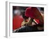 Bullfighte Performs During a Bullfight at the Monumental Bullring in Barcelona-null-Framed Photographic Print