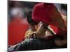 Bullfighte Performs During a Bullfight at the Monumental Bullring in Barcelona-null-Mounted Photographic Print