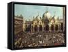 Bullfighting or Bull Hunting in Piazza San Marco-Giovanni Antonio Canal-Framed Stretched Canvas