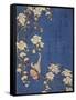 Bullfinch and weeping cherry-tree, pub. c.1834-Katsushika Hokusai-Framed Stretched Canvas