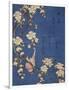 Bullfinch and weeping cherry-tree, pub. c.1834-Katsushika Hokusai-Framed Giclee Print