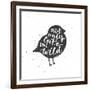 Bullfinch Lettering Poster-zapolzun-Framed Art Print