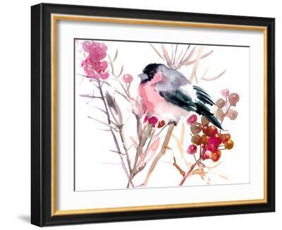 Bullfinch-Suren Nersisyan-Framed Art Print