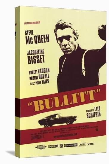Bullitt, French Movie Poster, 1968-null-Stretched Canvas
