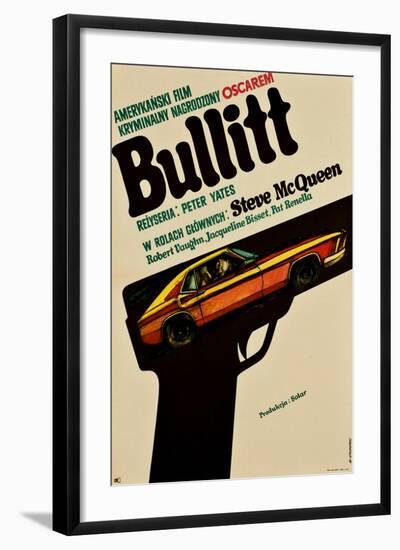 Bullitt, Polish Movie Poster, 1968-null-Framed Art Print