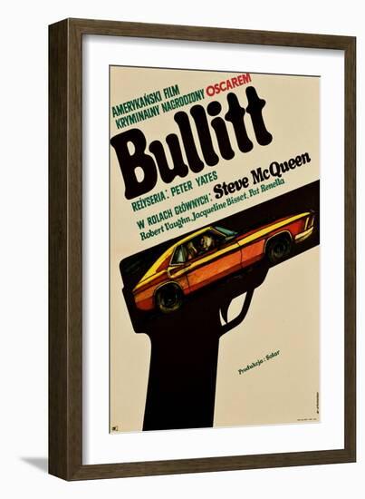 Bullitt, Polish Movie Poster, 1968-null-Framed Art Print